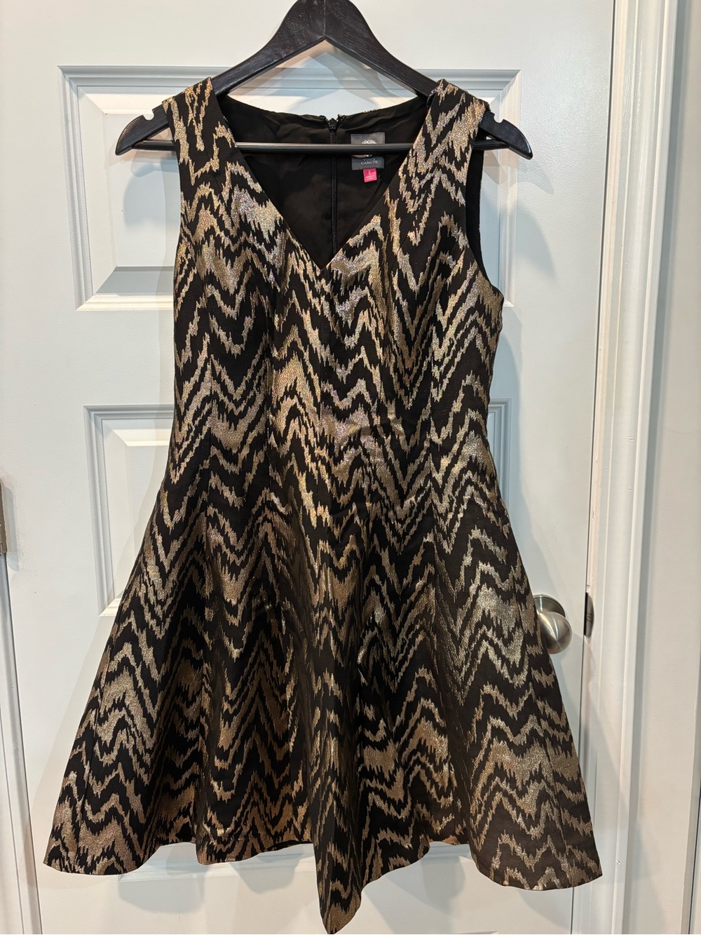 Vince Camuto Black Dress with Gold Accents